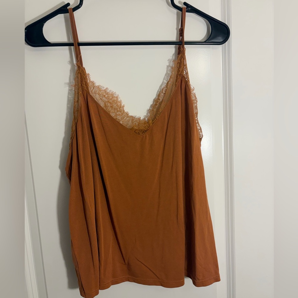 Sunday in Brooklyn Rust Lace Cami